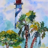 2. Light House, St Augustine 10''x14'' watercolor