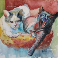 Jack and Neela 8''x14'' watercolor—SOLD