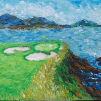 3. Golfers Paradise, Pebble Beach 48''x24''oil