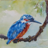 3. The Kingfisher 12''x9'' watercolor—SOLD