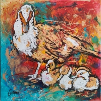 Muscovy Ducklings 24''x24'' Acrylic — SOLD